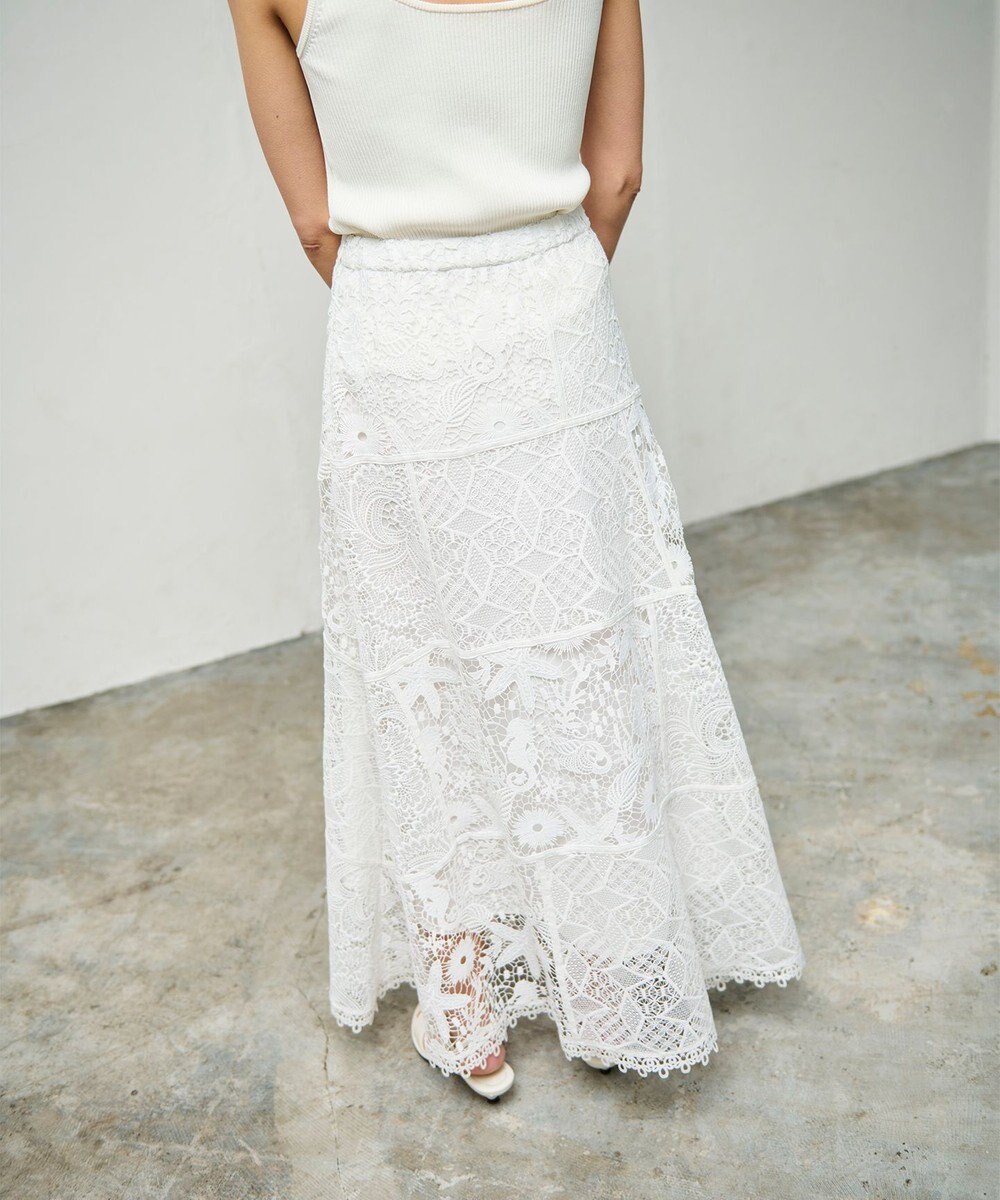 GRACE CONTINENTAL ケミカルレースパッチワークスカート 