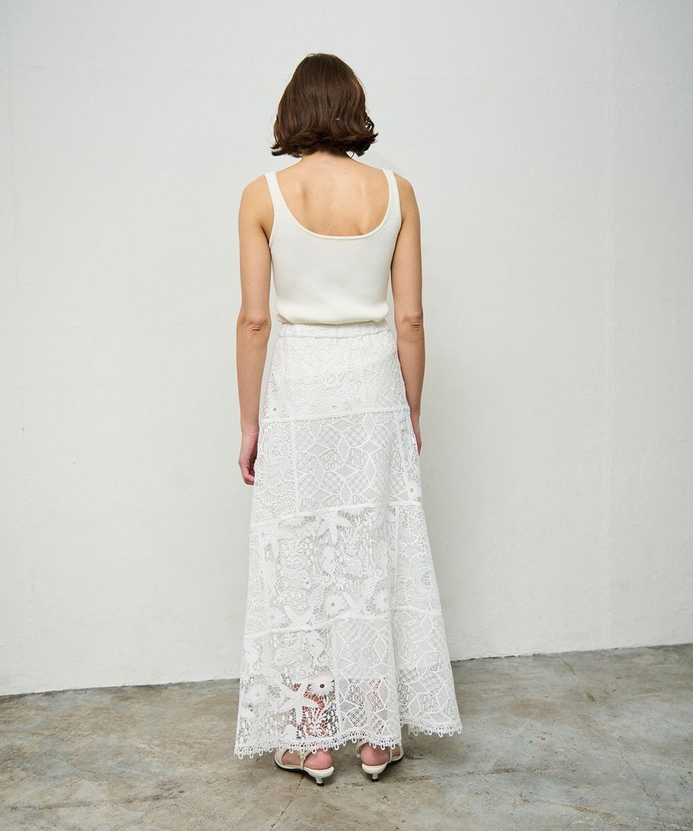 GRACE CONTINENTAL ケミカルレースパッチワークスカート 