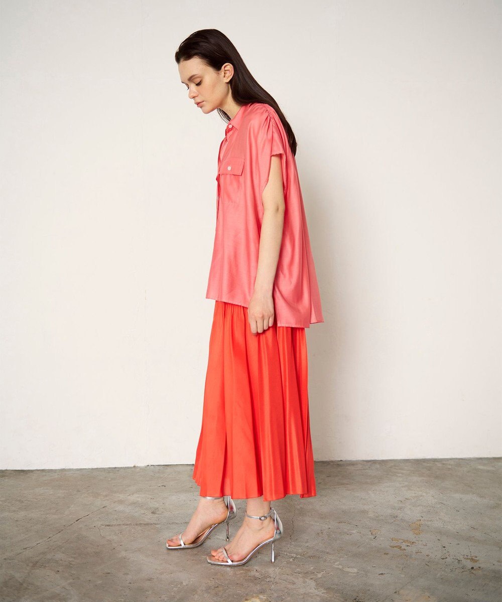 GRACE CONTINENTAL オーガンジープリーツスカート