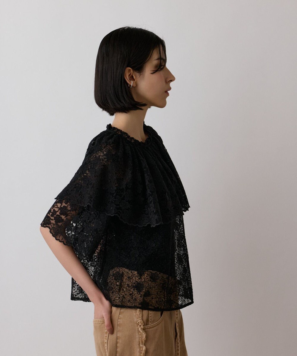 GRACE CONTINENTAL レースケープブラウス 