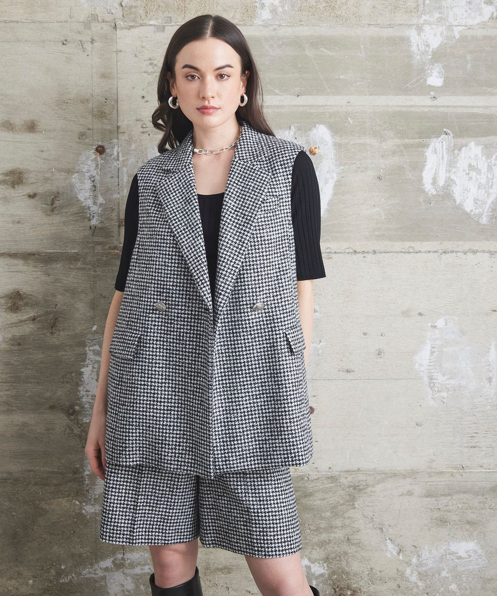 GRACE CONTINENTAL 千鳥ライトウールジレ