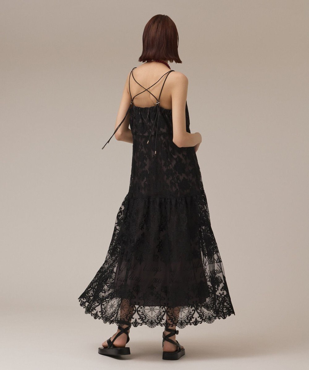 GRACE CONTINENTAL ロゴ刺繍レースワンピース 