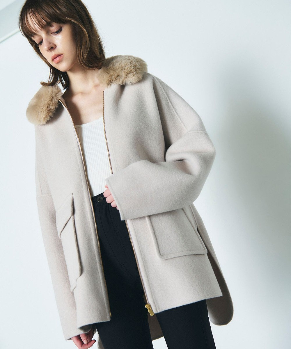 GRACE CONTINENTAL フードファーリバーポンチョ