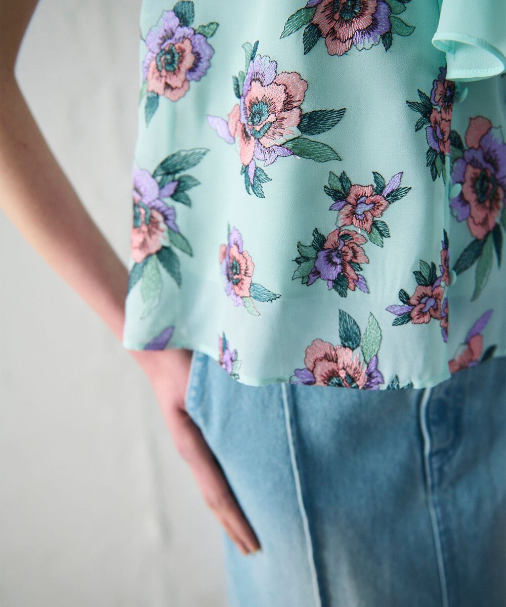 GRACE CONTINENTAL エスニックフラワー刺繍トップ