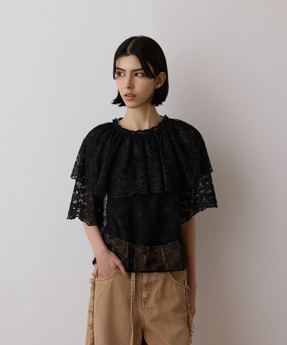 GRACE CONTINENTAL レースケープブラウス 