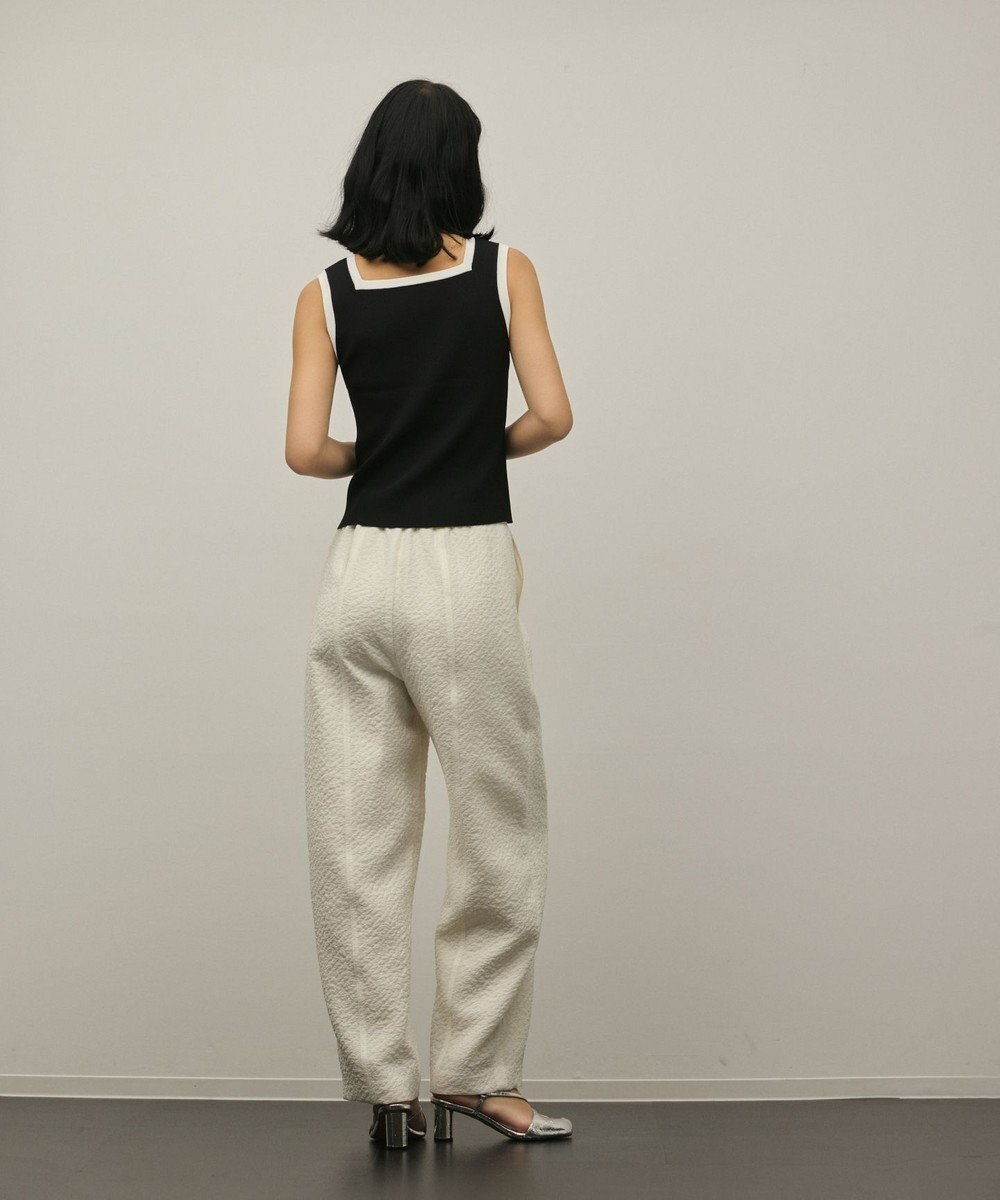 GRACE CONTINENTAL バイカラーリブニットノースリーブ 