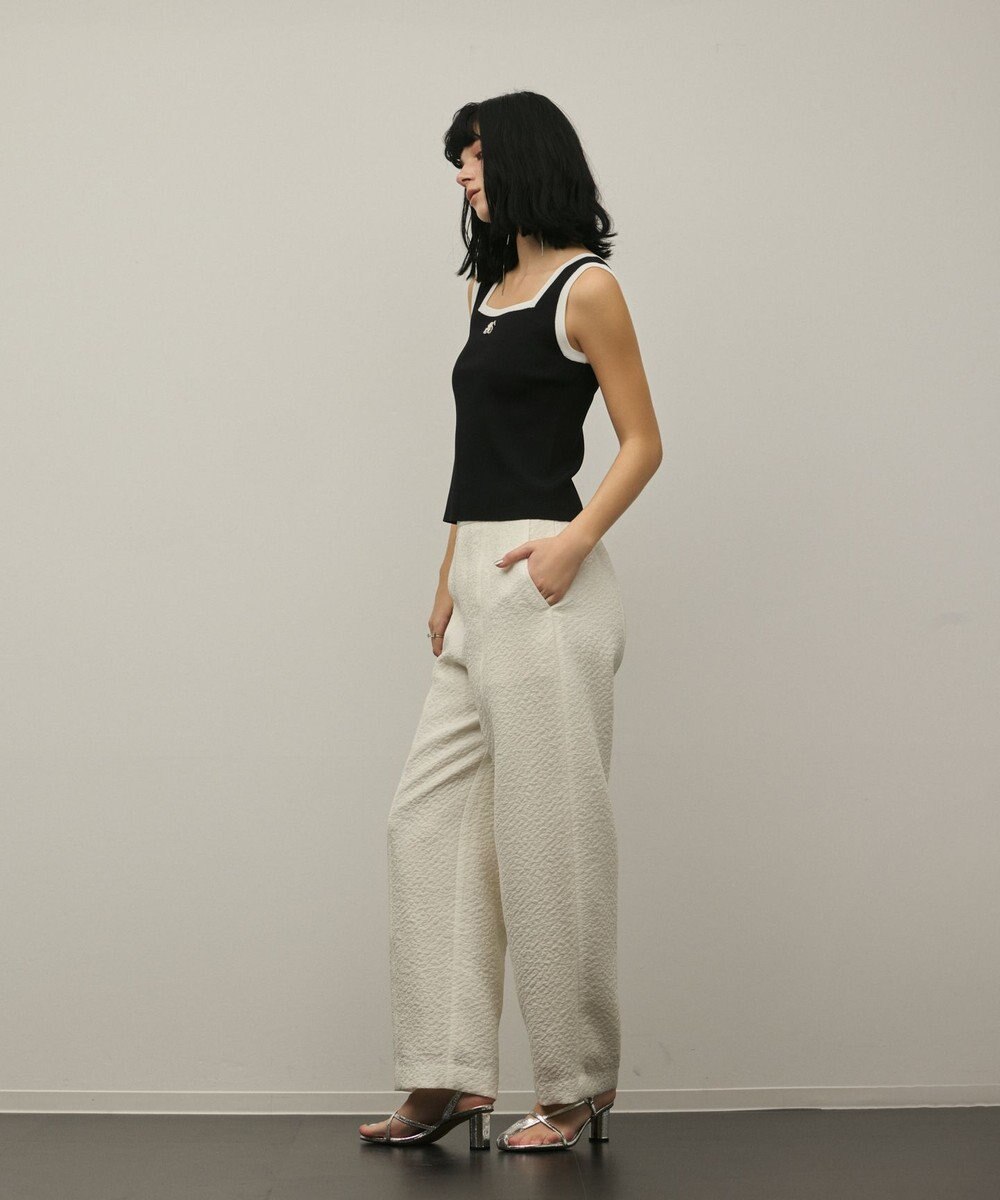 GRACE CONTINENTAL バイカラーリブニットノースリーブ 