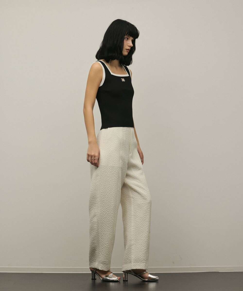 GRACE CONTINENTAL バイカラーリブニットノースリーブ 