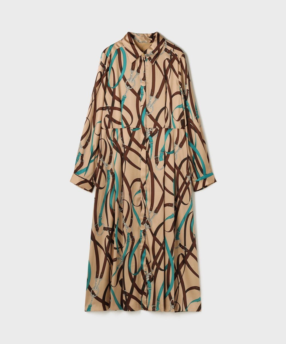 GRACE CONTINENTAL ベルトプリントシャツドレス 