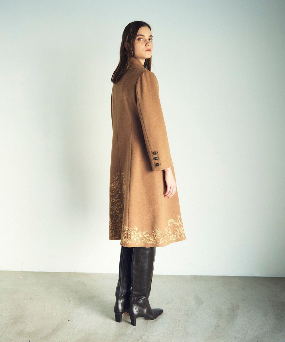 GRACE CONTINENTAL 刺繍ウールコート 