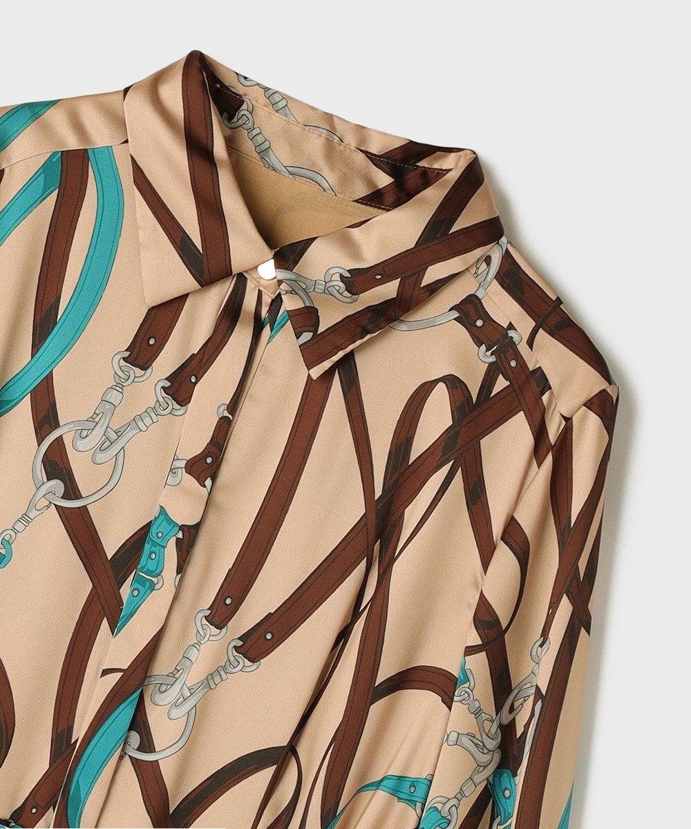 GRACE CONTINENTAL ベルトプリントシャツドレス 