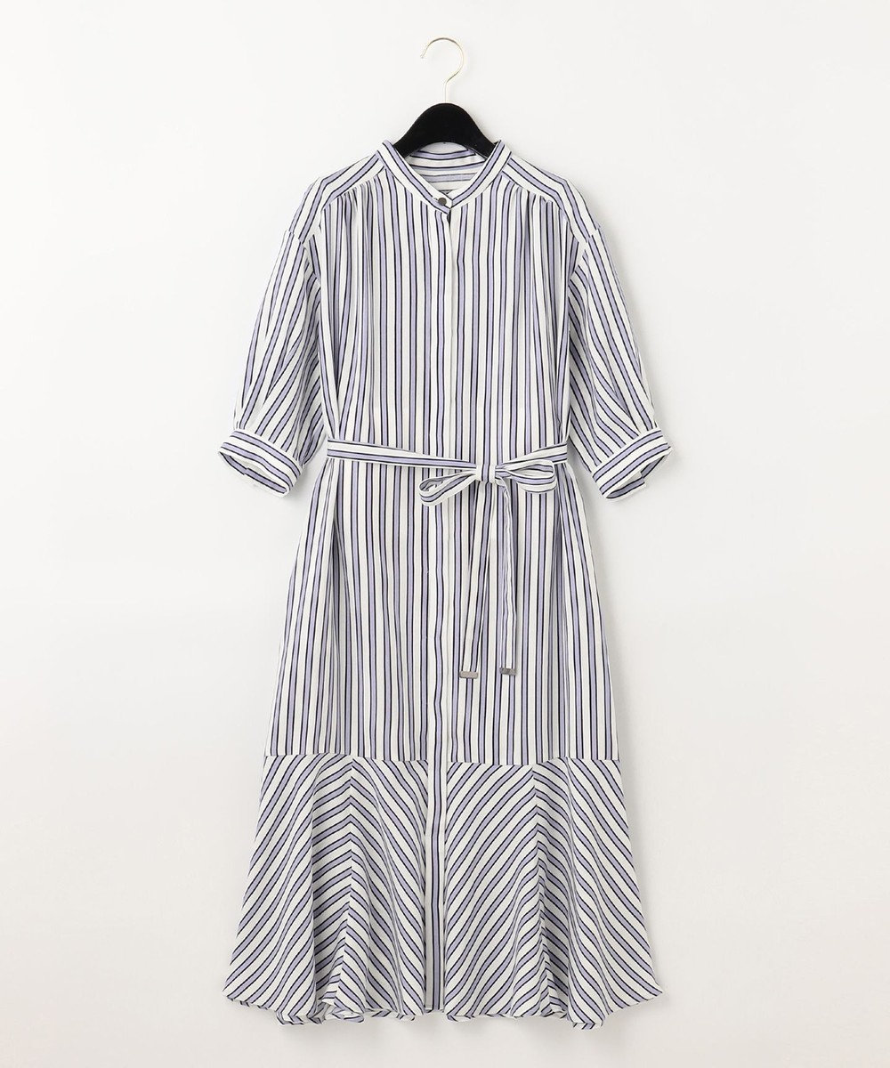 [SUNNY CLOUDS] linen stripe one-piece