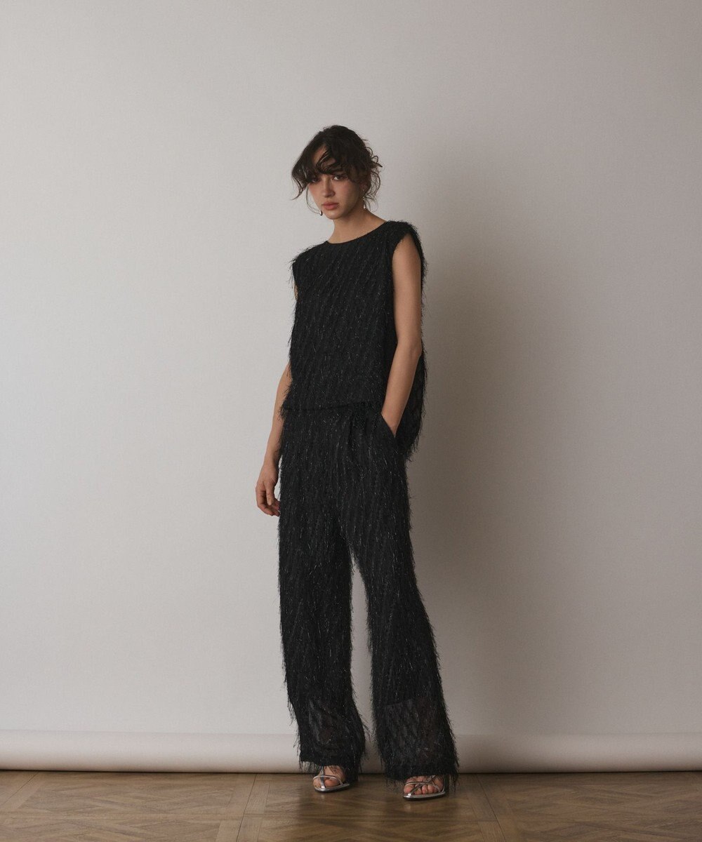 GRACE CONTINENTAL フリンジギャザートップ