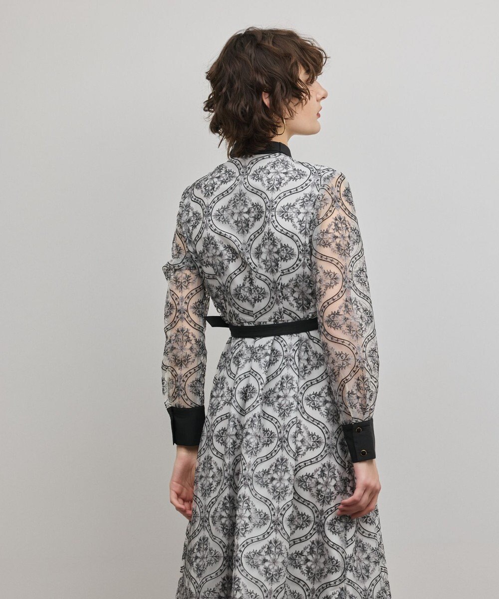 GRACE CONTINENTAL オーナメント刺繍フレアワンピース 