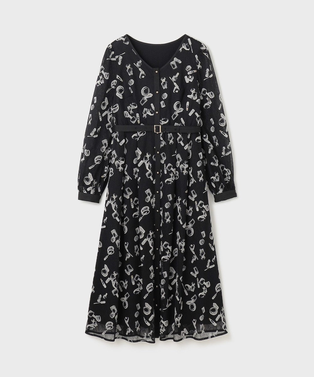 GRACE CONTINENTAL コスメフロッキープリントワンピース