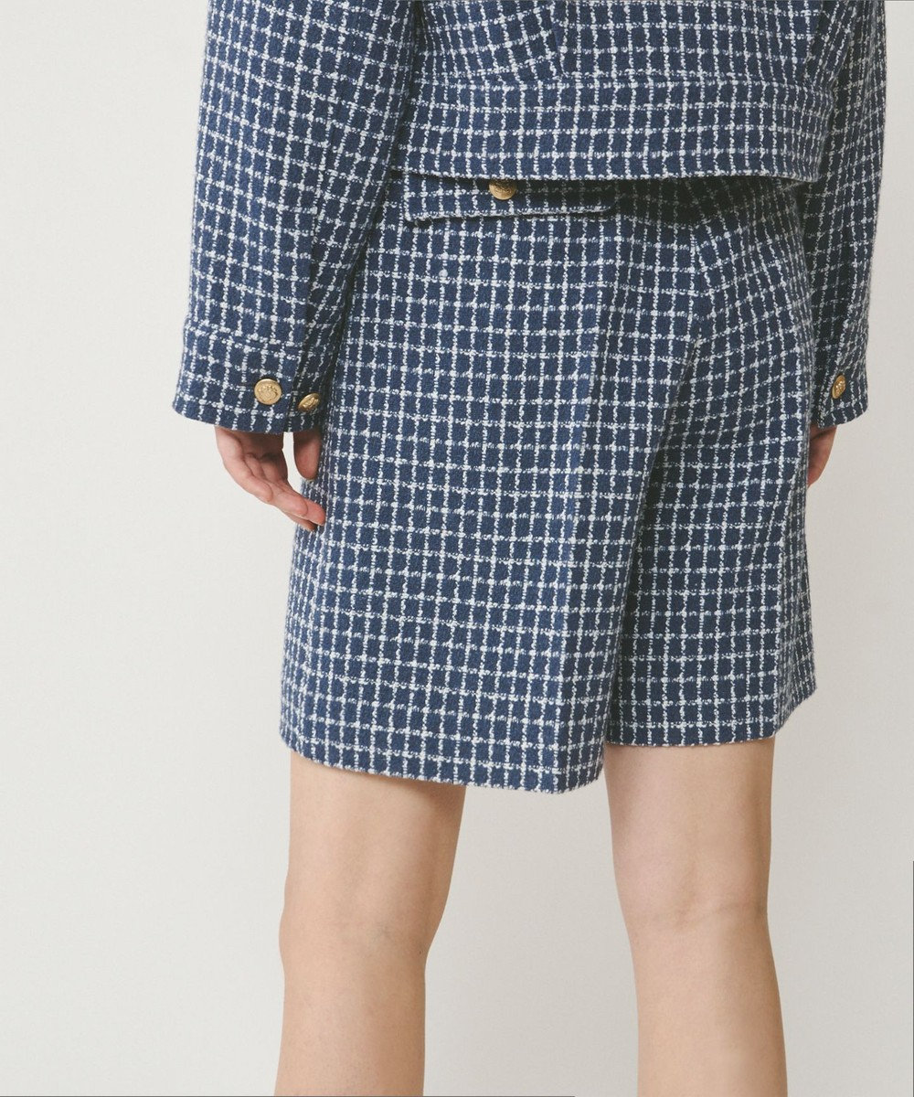GRACE CONTINENTAL チェックツイードハーフパンツ