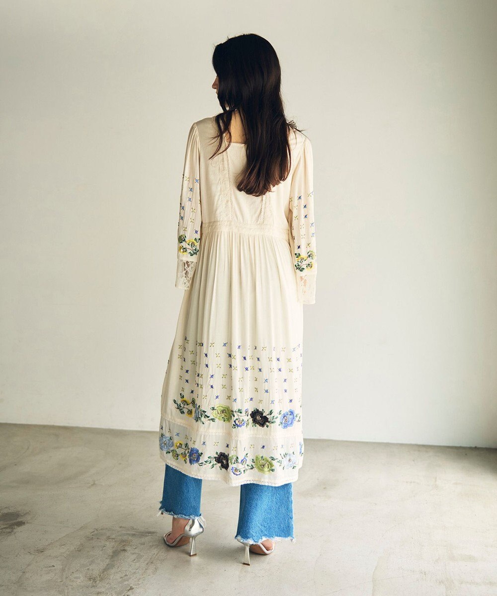 GRACE CONTINENTAL フラワー刺繍エスニックワンピース 