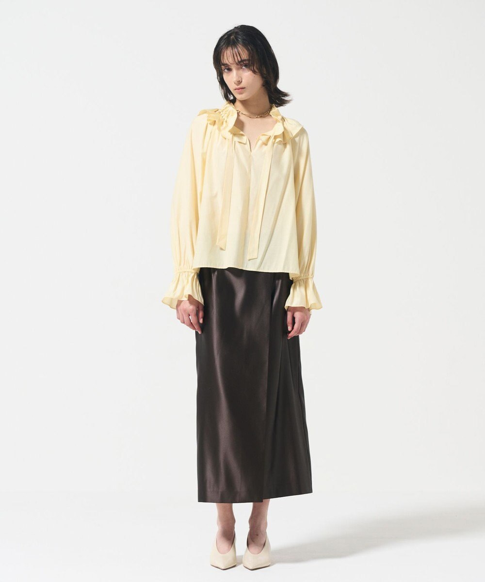 GRACE CONTINENTAL フリルカラーシアーカフタンブラウス