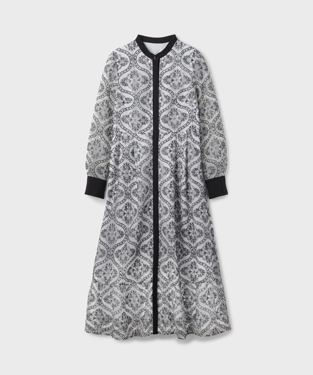 GRACE CONTINENTAL オーナメント刺繍フレアワンピース 