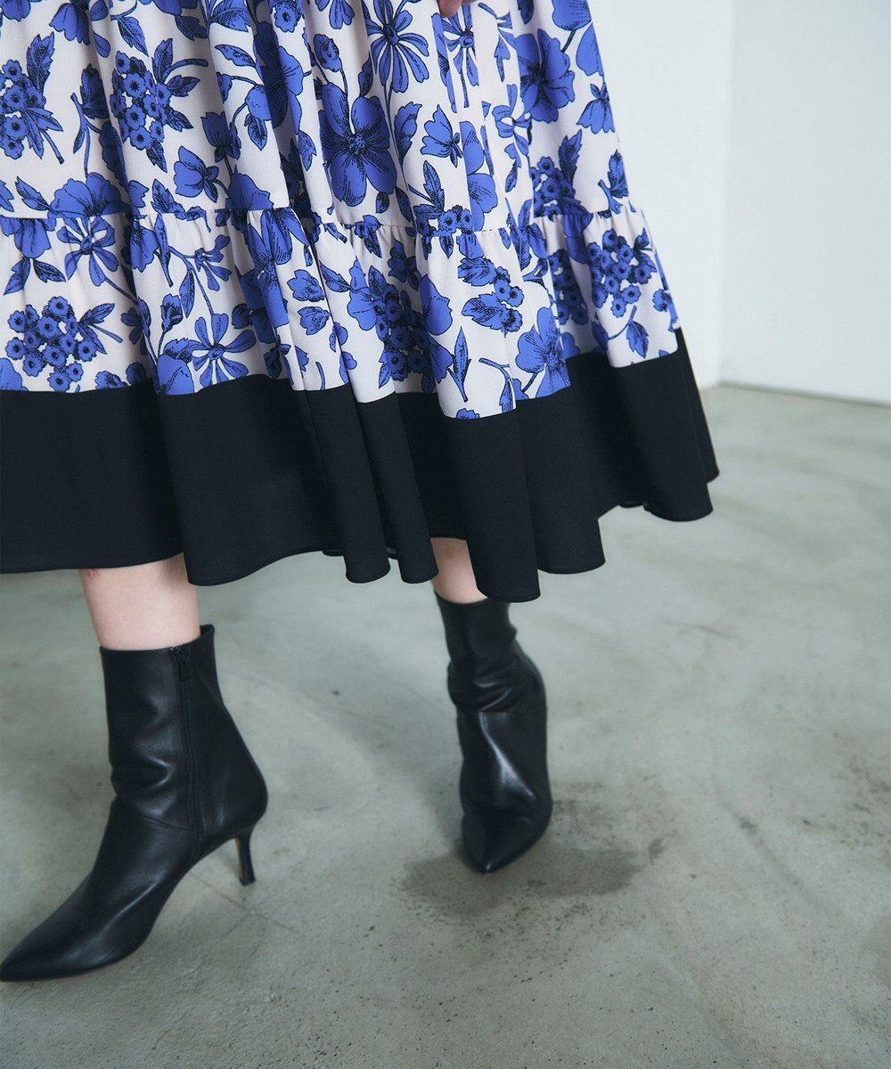 GRACE CONTINENTAL フラワープリントティアードワンピース 