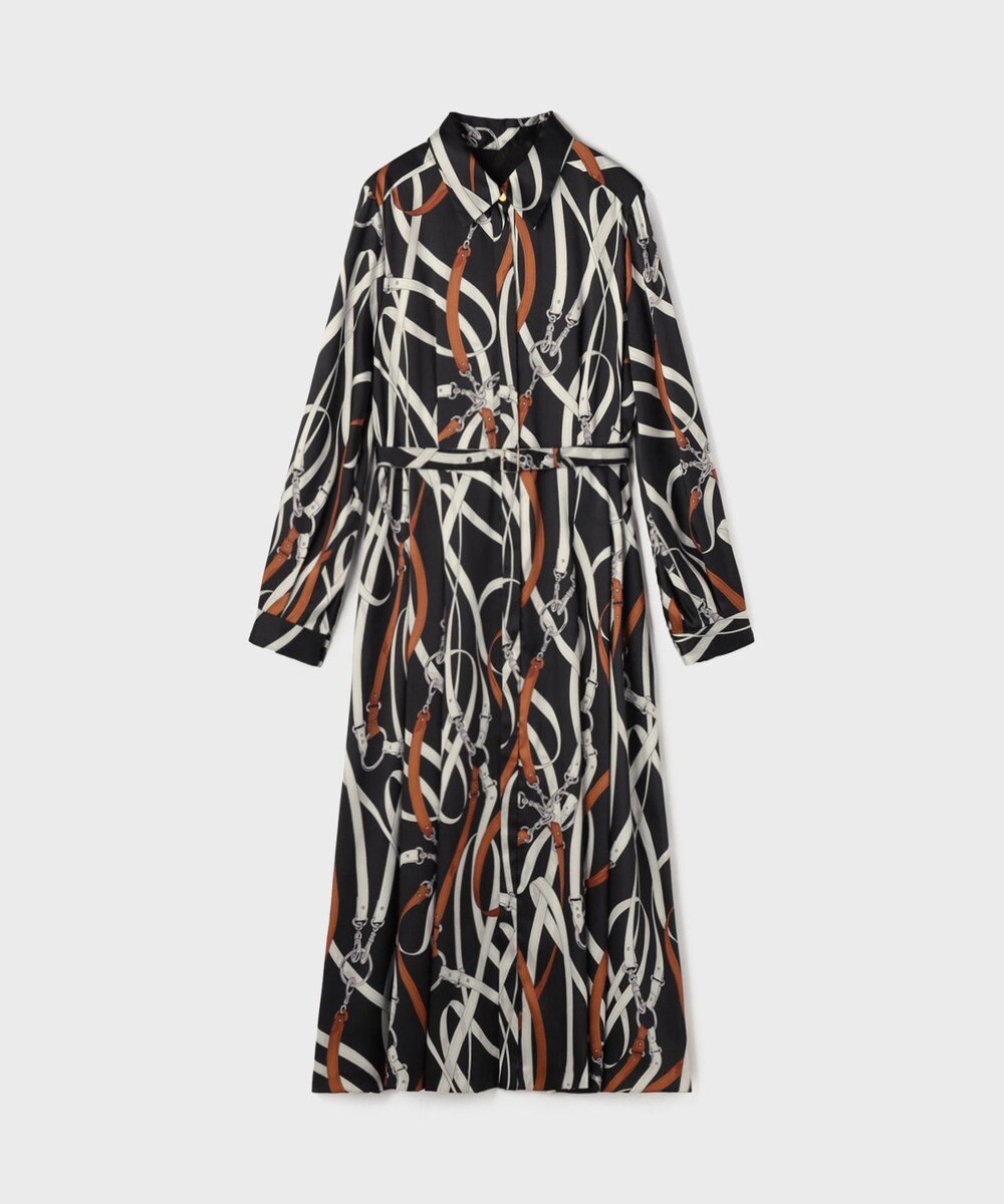 GRACE CONTINENTAL ベルトプリントシャツドレス 