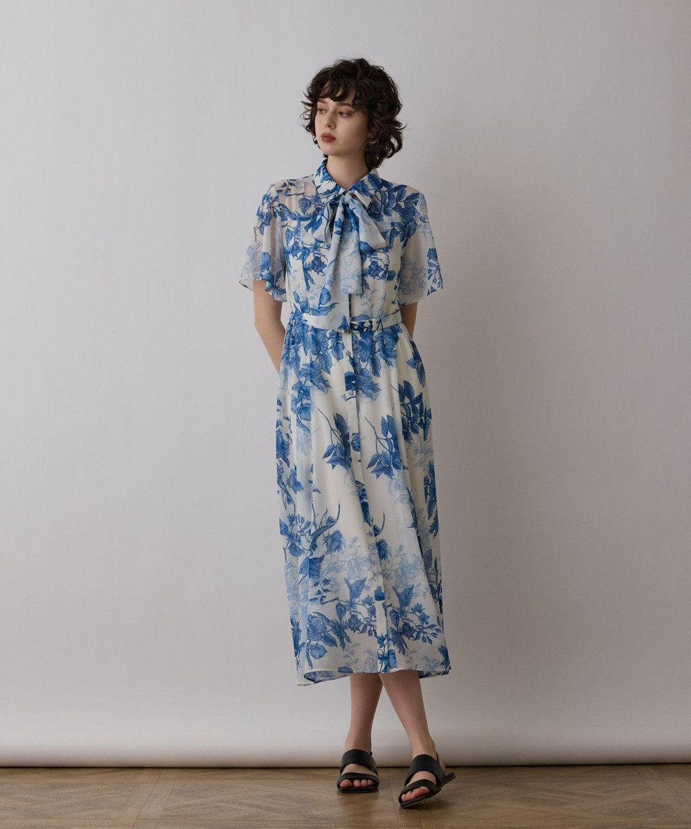 GRACE CONTINENTAL シャドーフラワープリントワンピース