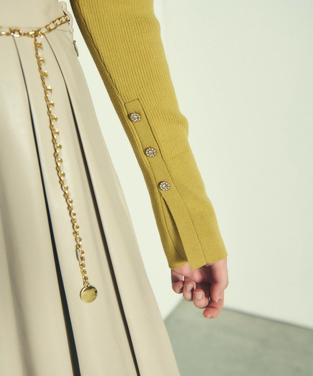 GRACE CONTINENTAL ビジューリブニットトップ