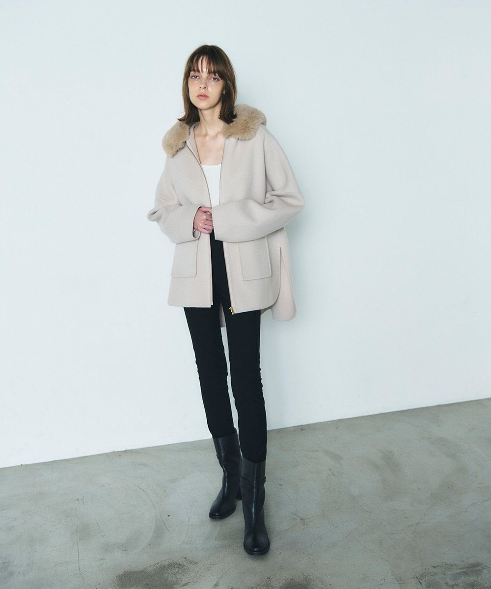 GRACE CONTINENTAL フードファーリバーポンチョ 