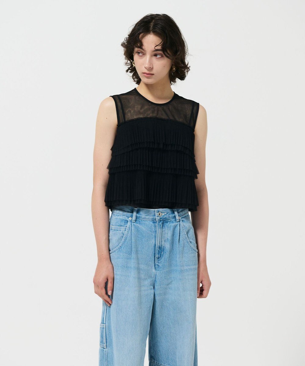 GRACE CONTINENTAL チュールフリルノースリーブ 