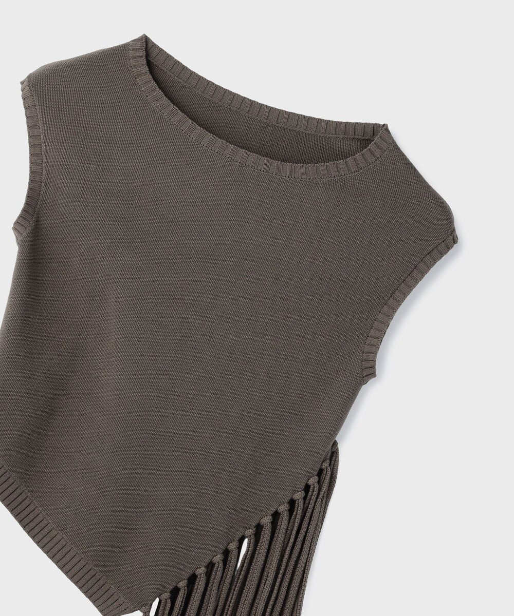 GRACE CONTINENTAL フリンジイレヘムニットトップ 