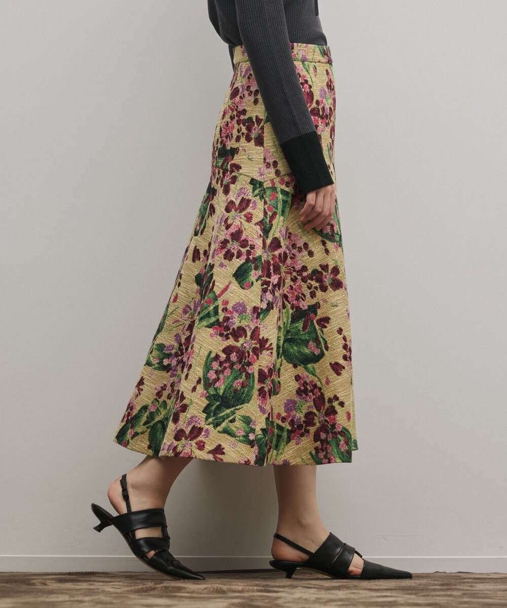 GRACE CONTINENTAL フラワージャガードフレアスカート 
