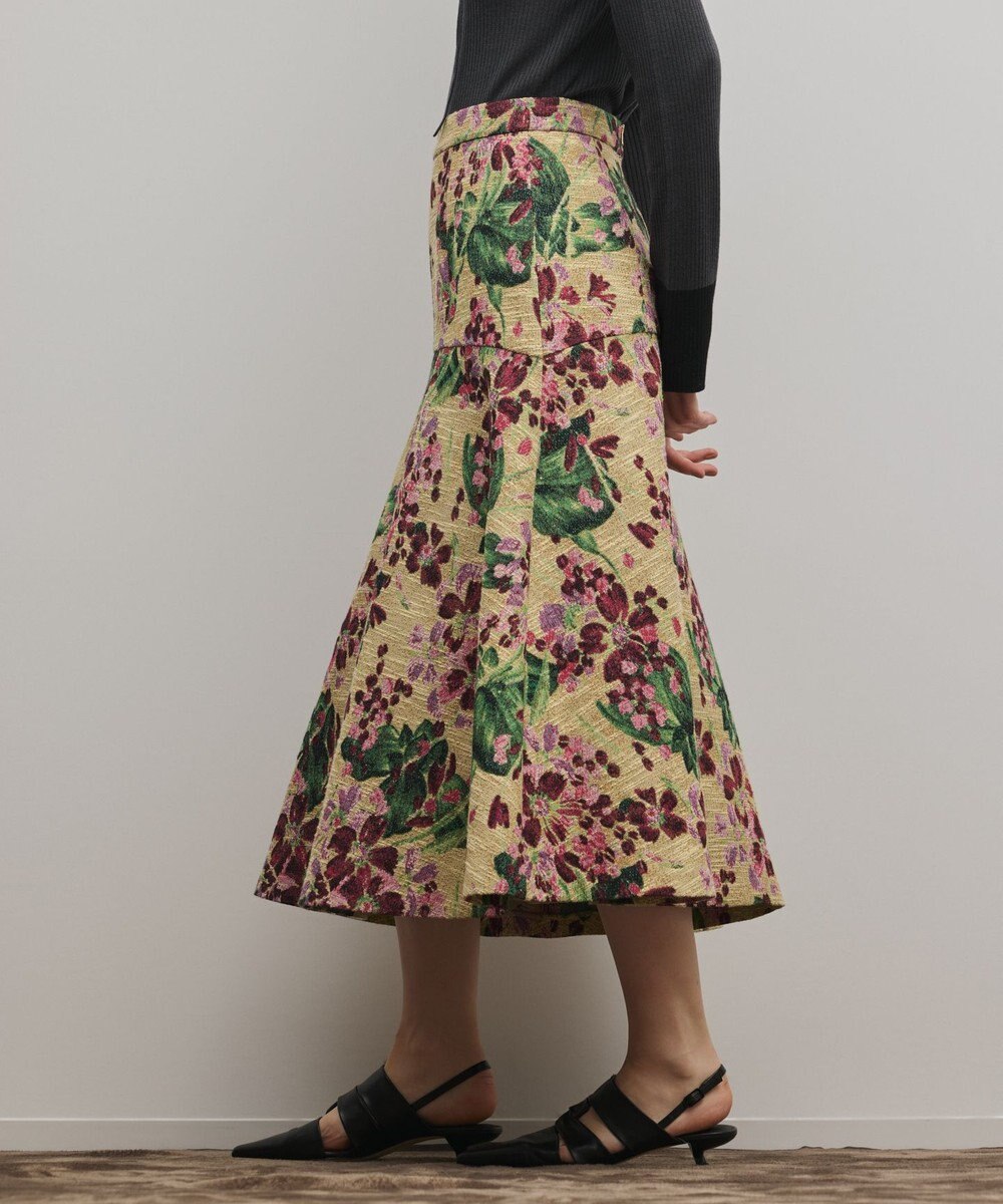 GRACE CONTINENTAL フラワージャガードフレアスカート 