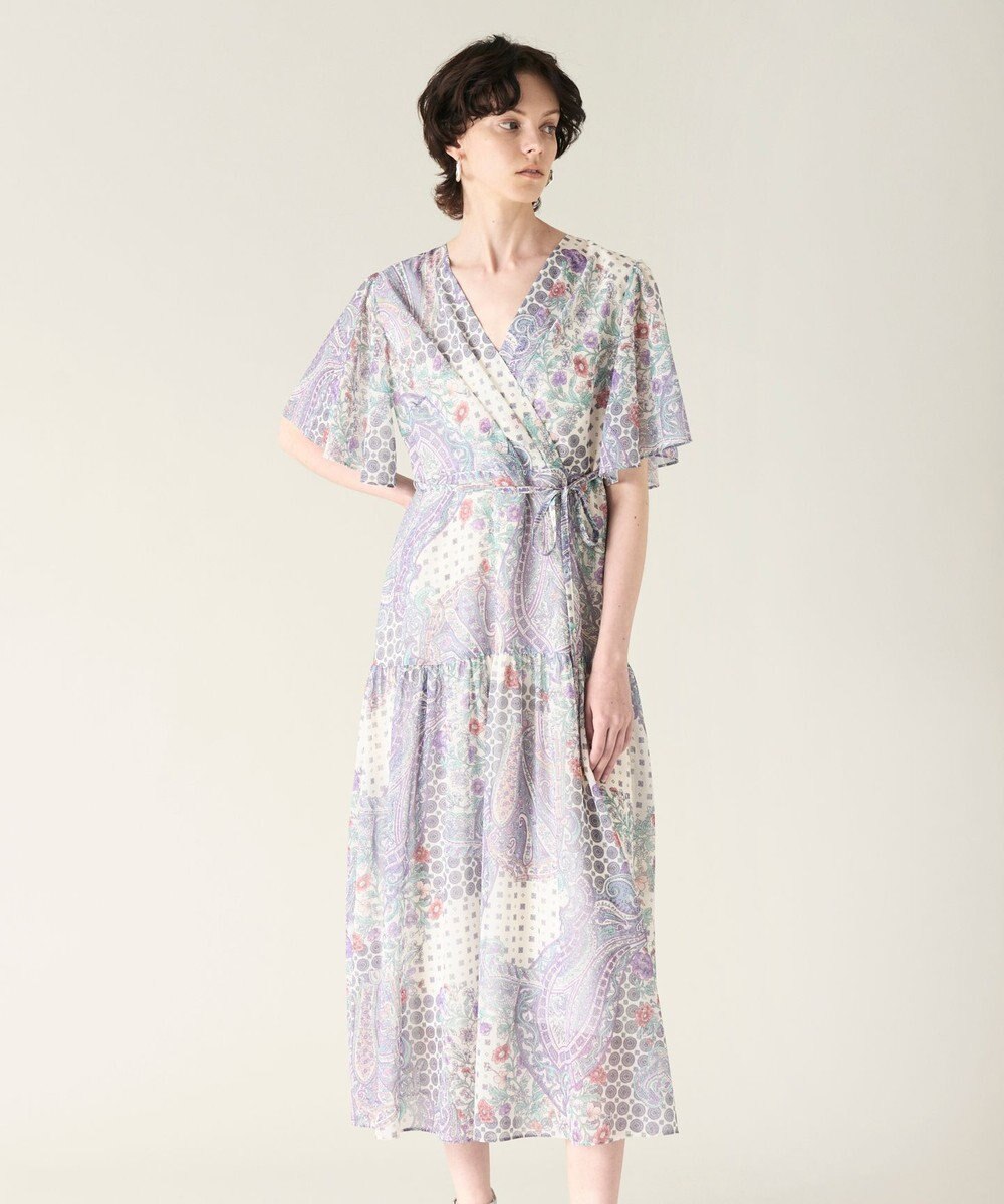GRACE CONTINENTAL ペイズリーカシュクールワンピース 