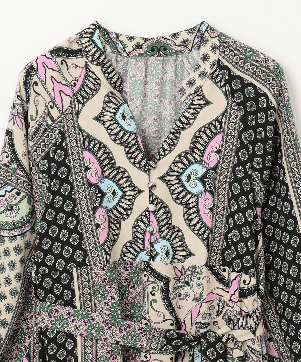 GRACE CONTINENTAL カフタンプリントロングワンピース 