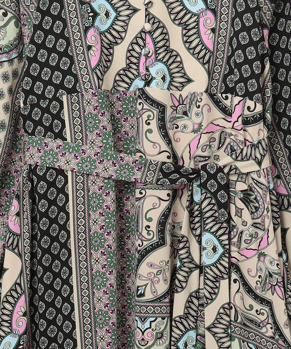 GRACE CONTINENTAL カフタンプリントロングワンピース 