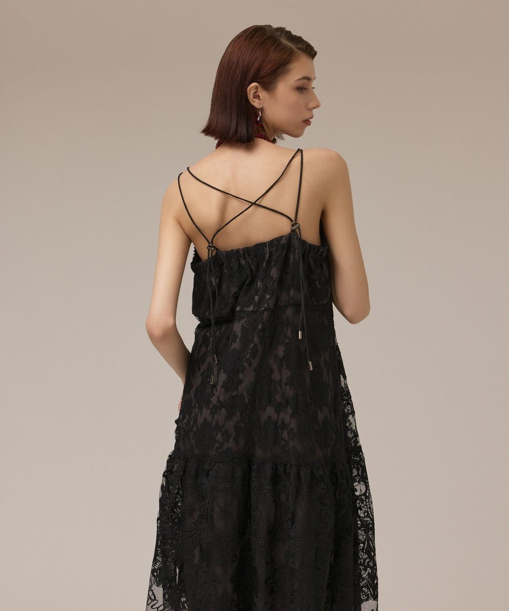 GRACE CONTINENTAL ロゴ刺繍レースワンピース 