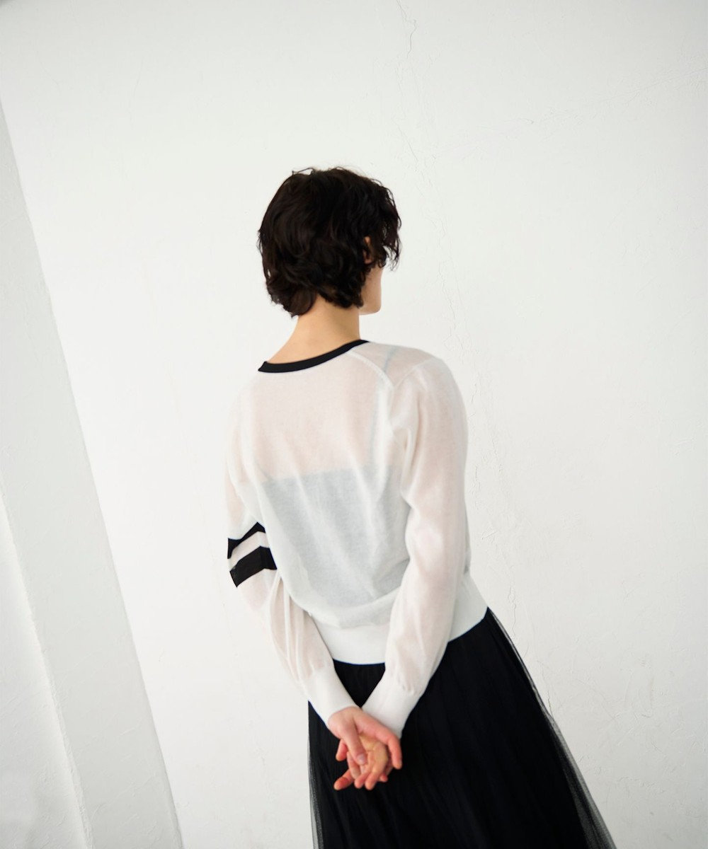 GRACE CONTINENTAL ラインVネックニットカーディガン