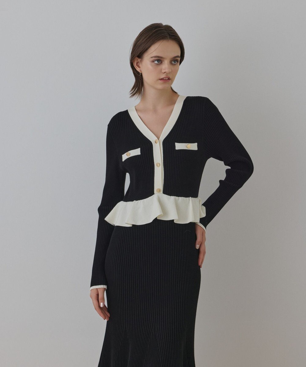 GRACE CONTINENTAL バイカラーニットワンピース 