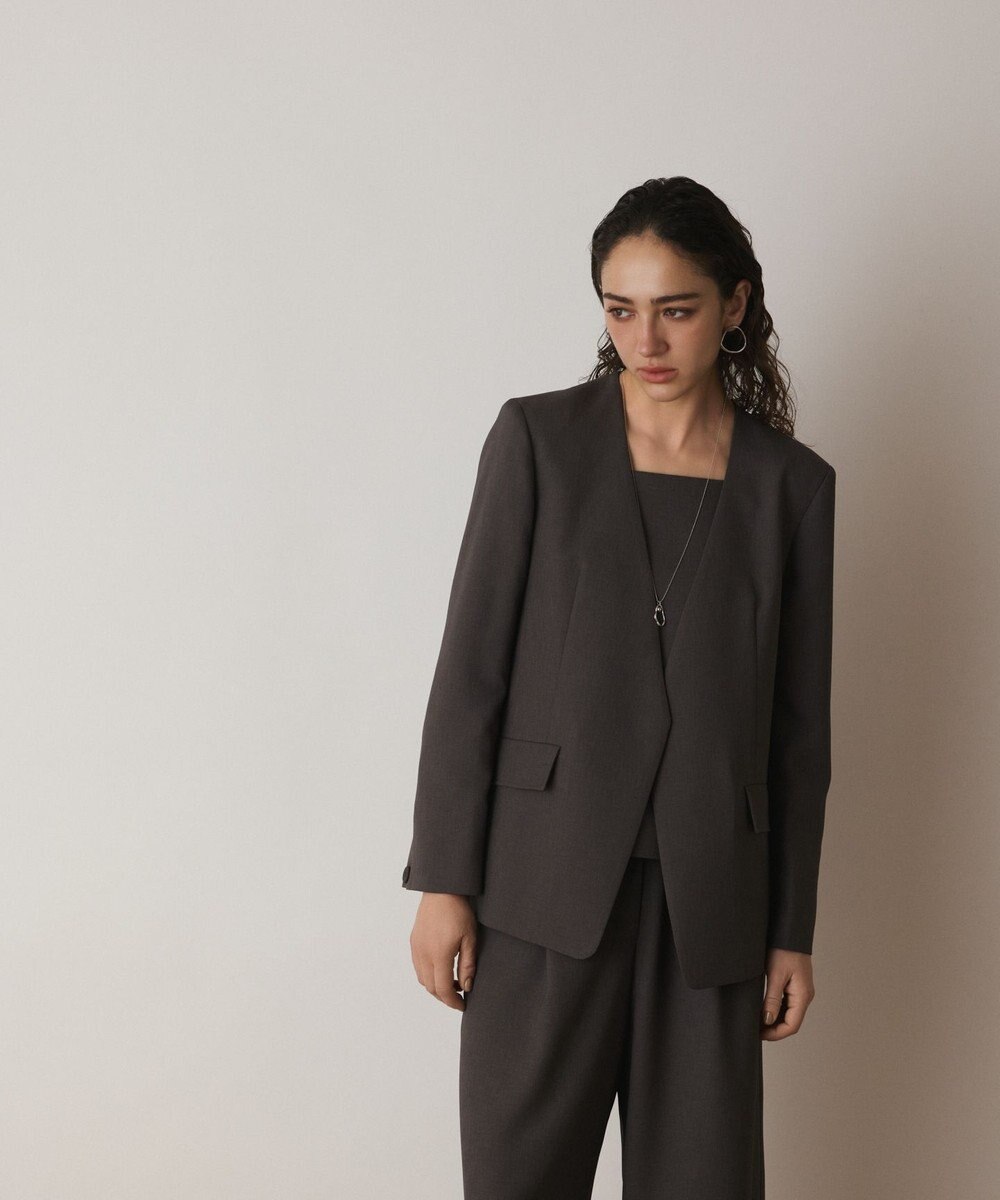 GRACE CONTINENTAL バックシャンノーカラージャケット 