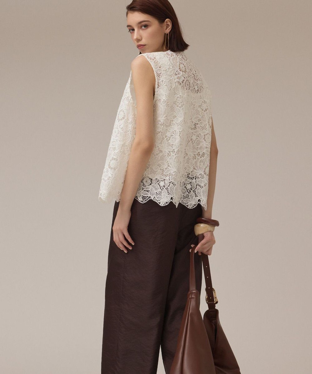 GRACE CONTINENTAL レース刺繍ベスト ホワイト