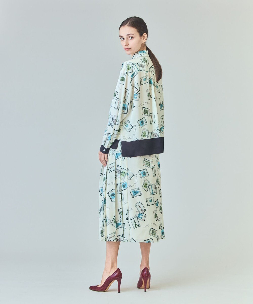 GRACE CONTINENTAL トランププリントブラウス 