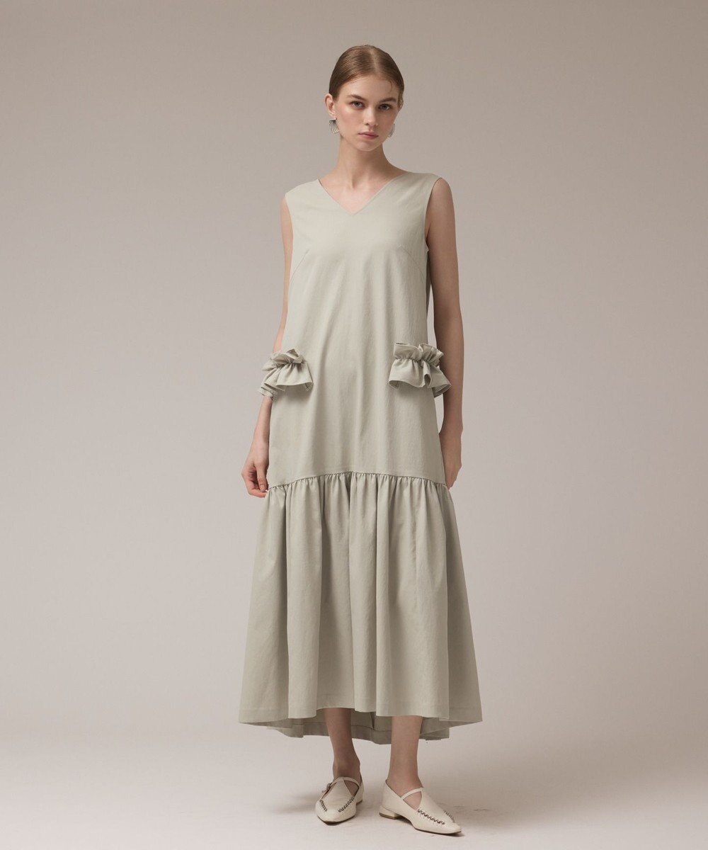 GRACE CONTINENTAL サイドフリルタフタワンピース