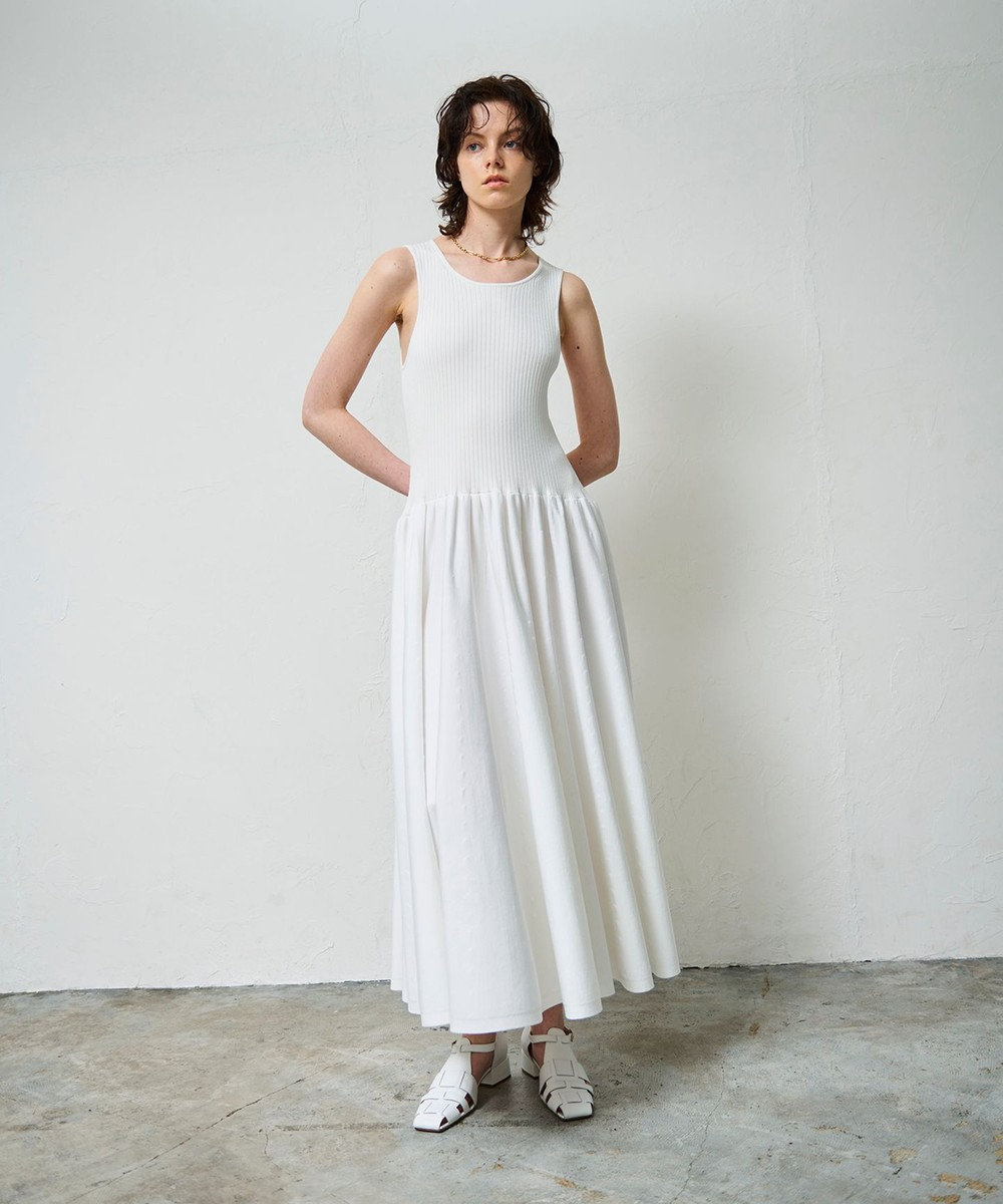 GRACE CONTINENTAL アメスリニットギャザーワンピース