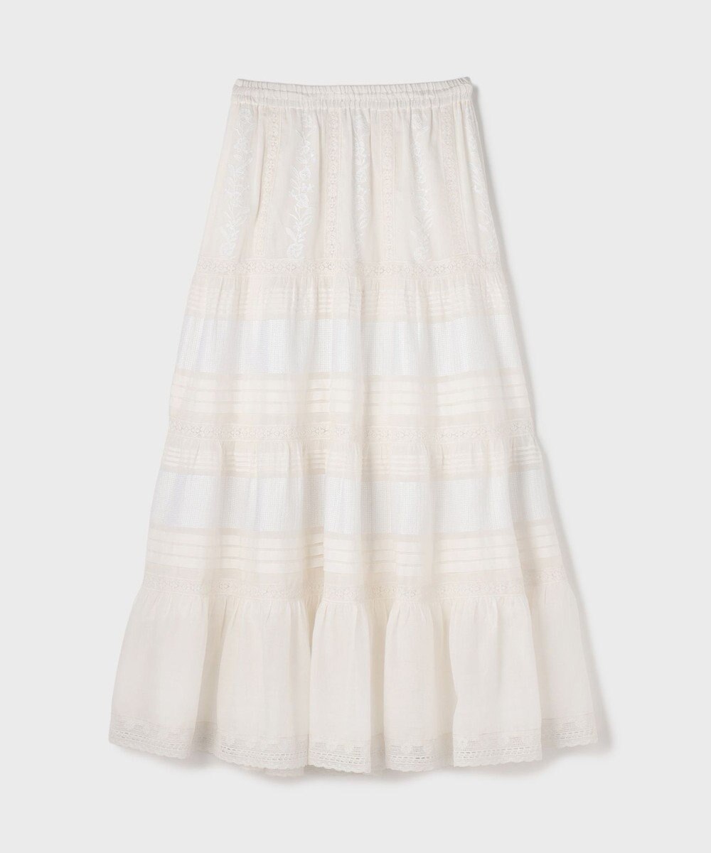 GRACE CONTINENTAL ピンタックティアードスカート 