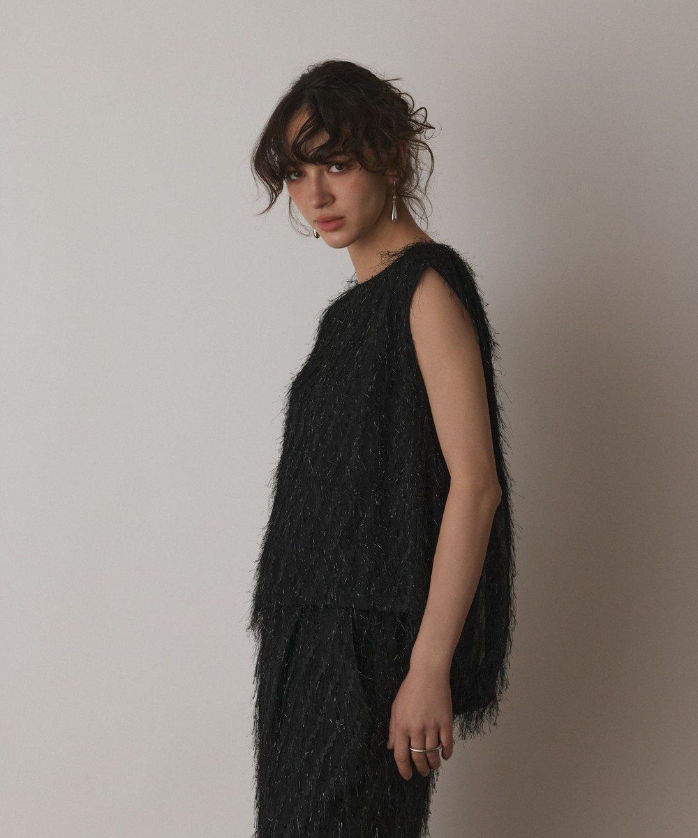 GRACE CONTINENTAL フリンジギャザートップ