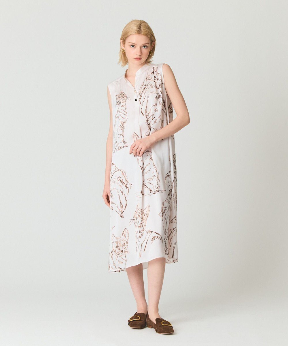 GRACE CONTINENTAL ドローイングキャットワンピース 