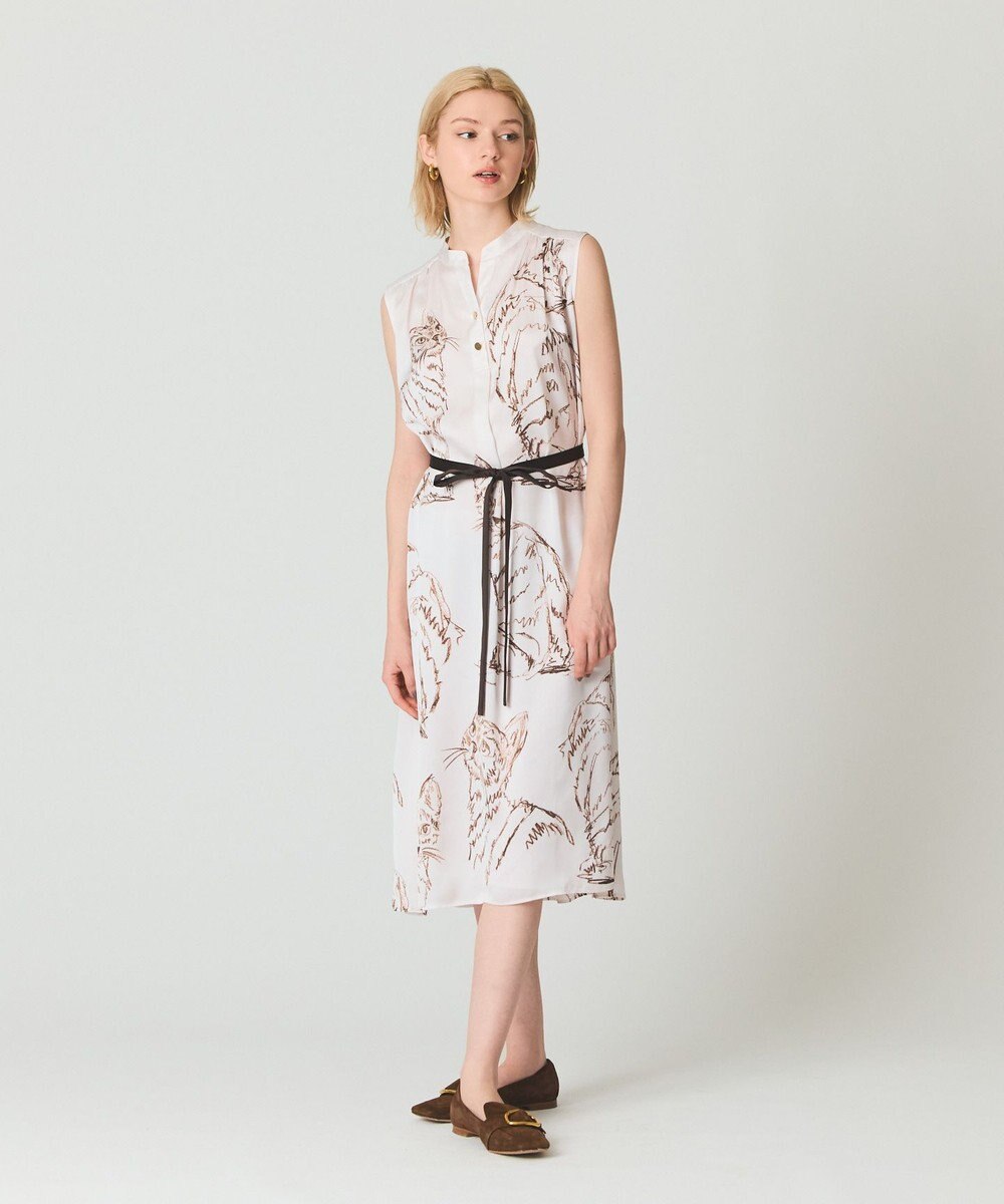 GRACE CONTINENTAL ドローイングキャットワンピース 