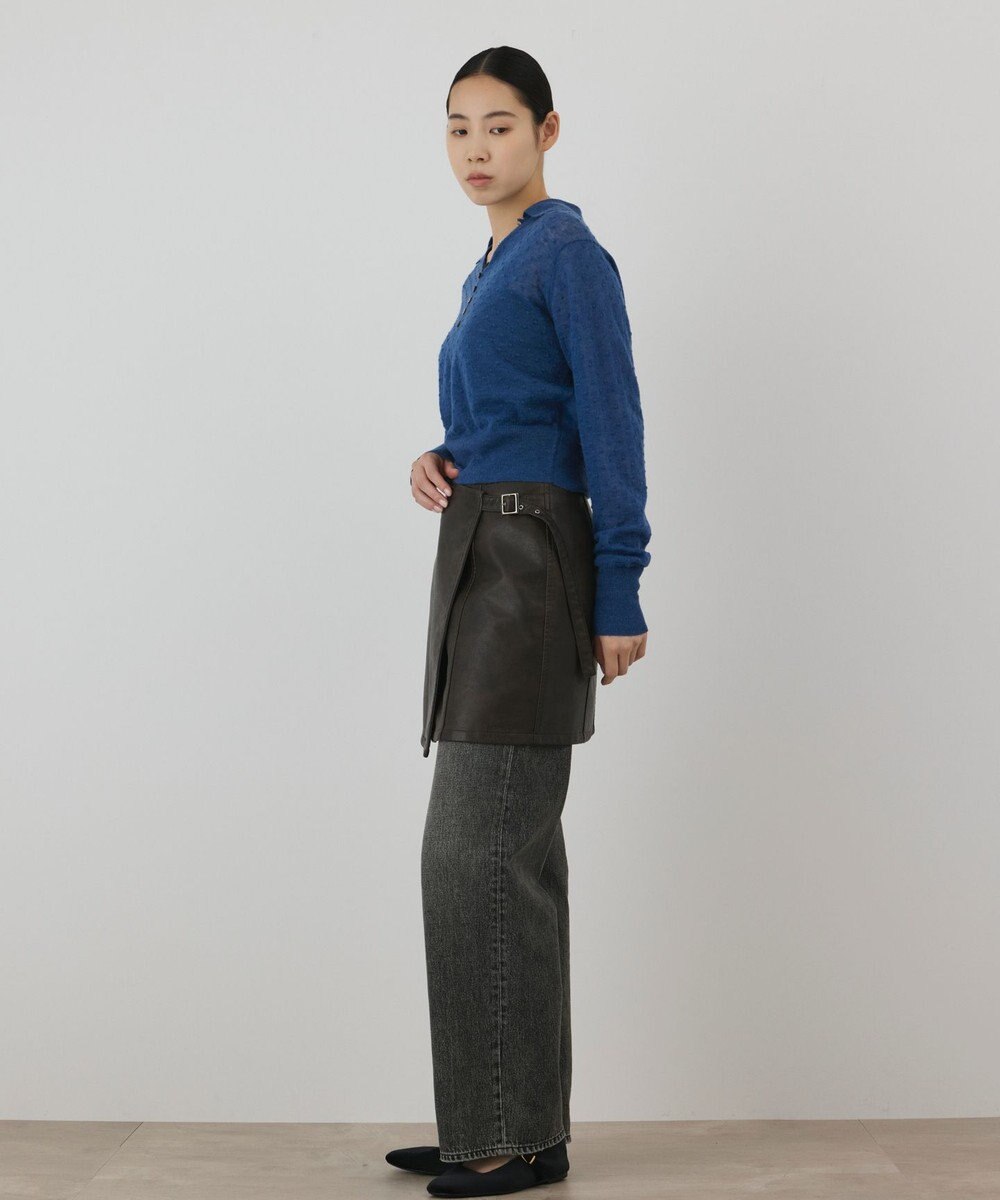 GRACE CONTINENTAL フェイクレザーラップスカート 