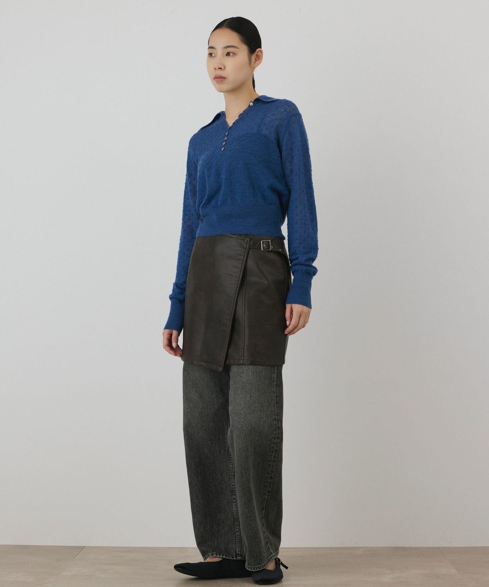 GRACE CONTINENTAL フェイクレザーラップスカート 