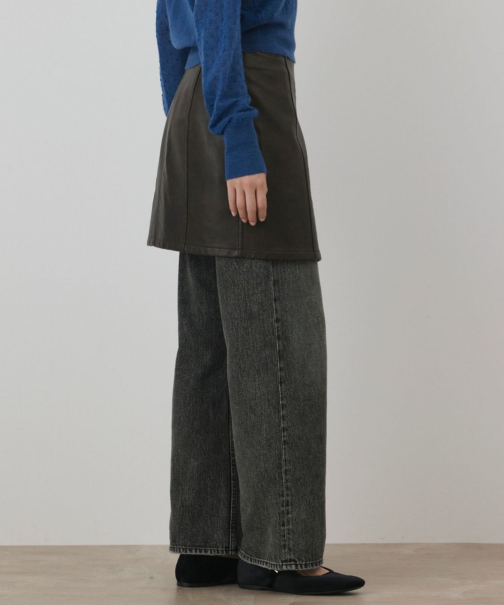 GRACE CONTINENTAL フェイクレザーラップスカート 
